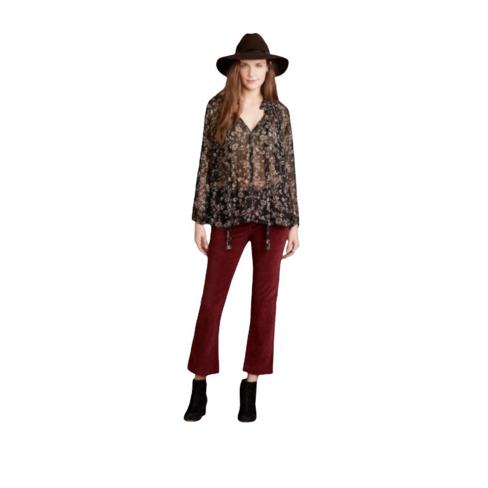 Anthropologie Women’s Pants Pilcro and The Letterpress Stet Pants Burgundy NEW